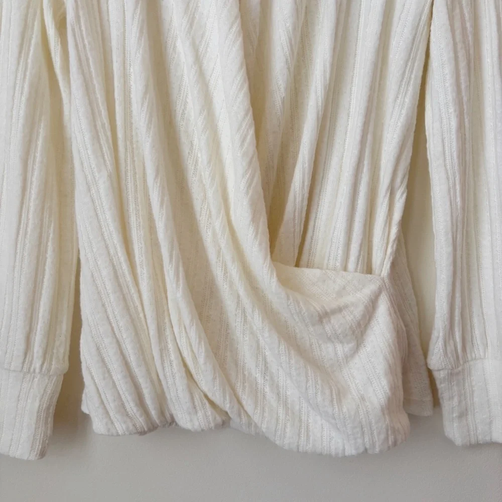 Maeve Ivory Surplice Sweater Medium NEW NWT Anthropologie